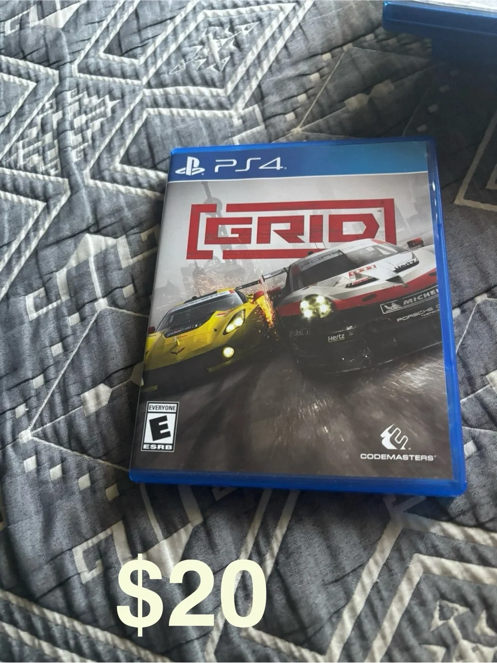 PS4 GRID Racing Game Case - Blue, Yellow, Red Accents